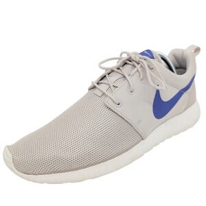 Nike Roshe Run Mens Shoes Size 10 Tan Blue Mesh Casual Athletic Sneakers